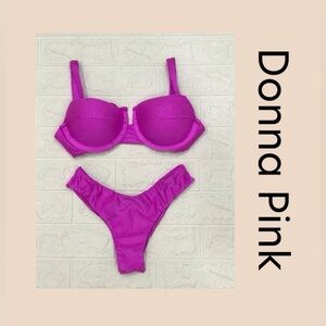 Donna Pink 2 Piece Bikini Swimsuit Size Large (G) NWT